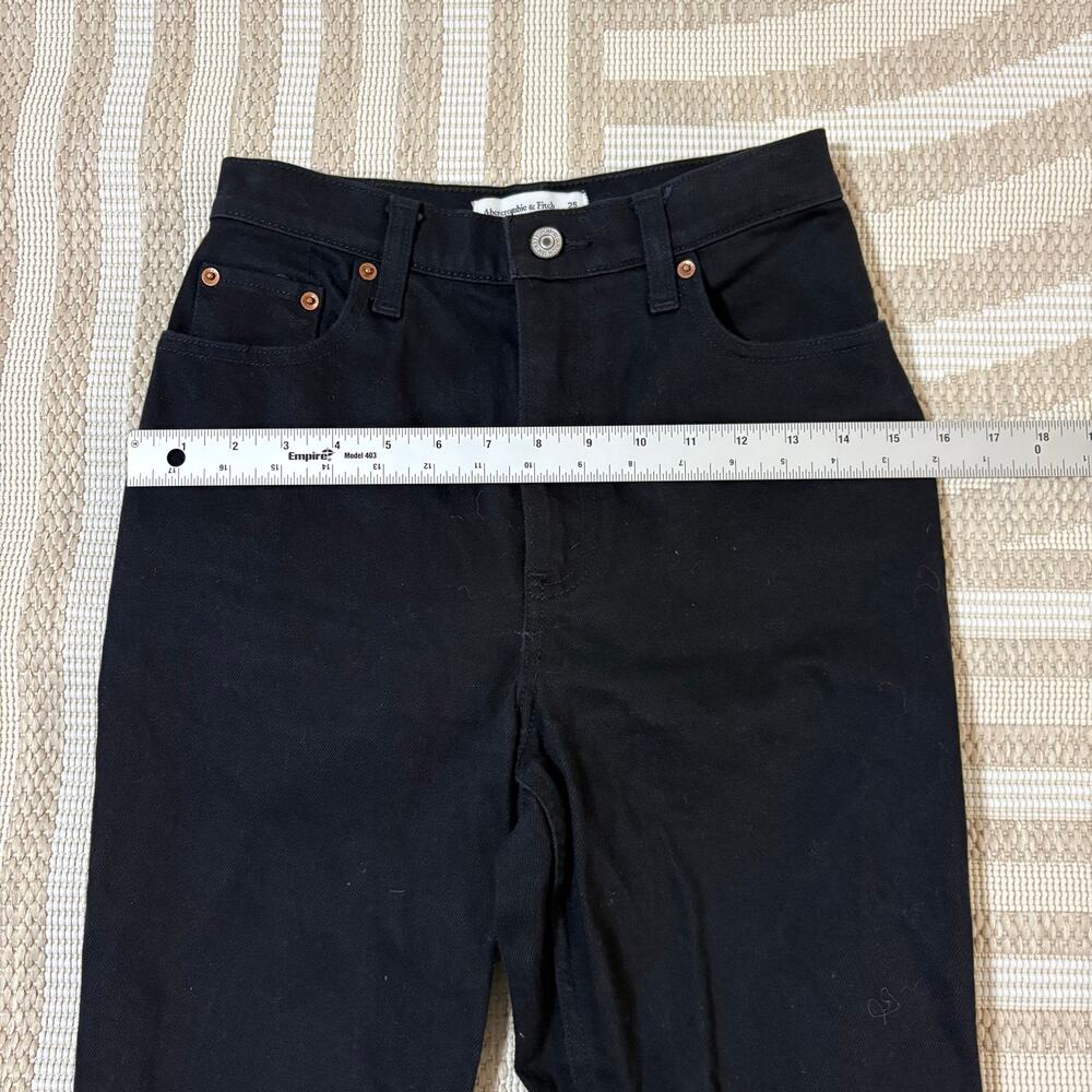 Abercrombie & Fitch Curve Love Women's 25 Black Denim Jeans Grunge High Waist - Picture 2 of 6
